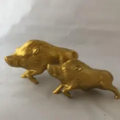 イノシシ 置物 ゴールドカラー オブジェ - メルカリ