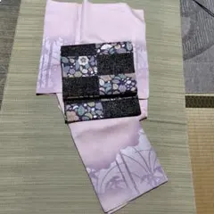 市松辻が花袋帯　全通　正絹と付下げ　袷　正絹セットのサムネイル