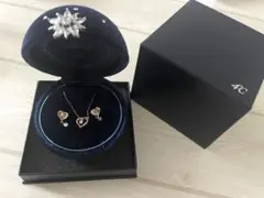 4℃ ハート型ネックレスとピアスセット