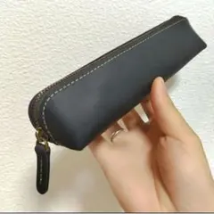 本革 レザー ペンケース 筆箱 シンプル ブラウンのサムネイル