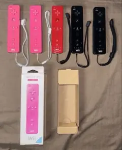 Wiiリモコン　モーションプラス　動作確認済み　5本　ピンク　ブラック　レッド
