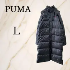 PUMA◇プーマ【L】ベンチコート レディース ロングダウンジャケット ブラック