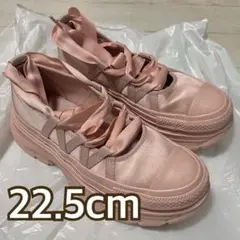 リボン付き厚底ピンクスニーカー CONVERSE