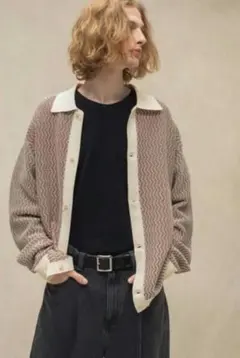 モンキータイム コットン ジャガード ニット シャツ XL