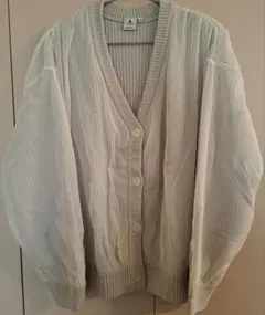 ニコアンド　チュールドッキングVカーディガン　Long アイボリー　新品未使用