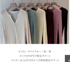カデュネ　ノベルティ　シアーカーディガン　オフ白　新品のサムネイル