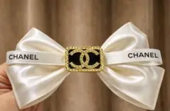 シャンネル　CHANEL リボンバレッタヘアピン　海外ノベルティヘアアクセ