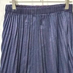 ジーナシスJEANASIS紫プリーツスカートF通勤きれいめインナー付美脚細見え