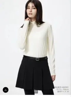 UNIQLO リブタートルネックT 長袖 ホワイト L