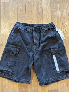 GU デニムワイドカーゴハーフパンツ