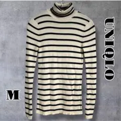 UNIQLO ユニクロ タートルネック 長袖 ボーダー ニット M