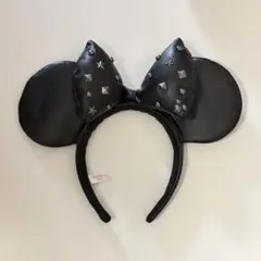ブラック ミッキー耳カチューシャ スタッズ付き