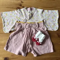 ベビー袴　70　女の子　カバーオール　草履ソックス　お食い初め　お正月