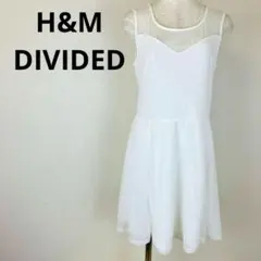 H&M DIVIDED シフォン切替ワンピース ホワイト M H450のサムネイル