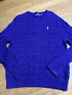 現行希少カラーPOLO RALPH LAURENケーブルニット セーターパープル