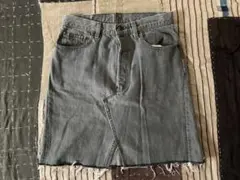 80s W34 levi's 501 先染め ブラック リメイク スカート