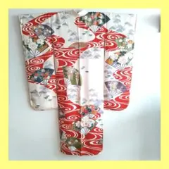 着物,振袖,アンティーク,昭和レトロ,正絹,刺繍,扇