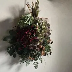 冬支度　落ち着いた深い色のナチュラルスワッグ　120サイズ ５５センチ