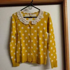 CLEF DE SOL 水玉模様 カーディガン M