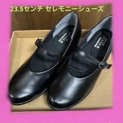 美品　ストラップ付きローヒール ブラック　23.5センチ