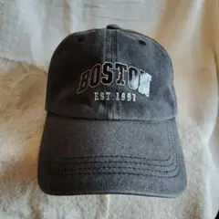 BOSTON EST 1997 カジュアルキャップ　フリーサイズ　ダークグレー