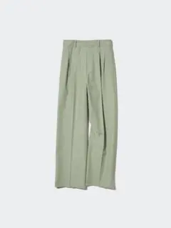 ユニクロ タックワイドパンツ ツータック 丈標準 グリーン ミントSサイズ