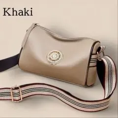 【新品】本革ショルダーバッグ　カーキブラウン　高品質　斜めがけ　肩かけ