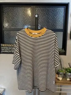 EPTM エピトミ ボーダー Tシャツ Lサイズ マスタードネックのサムネイル