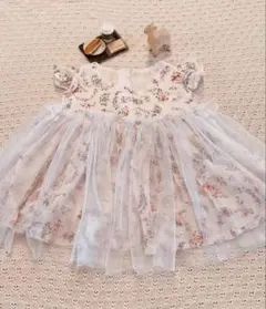 ハンドメイド　チュールワンピース　ベビードレス