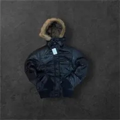 y2k 00s archive 未使用　ファー付　ボンバージャケット　短丈　光沢