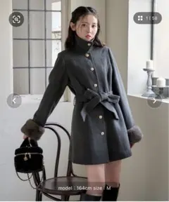 NICECLAUP リボンミドルコート