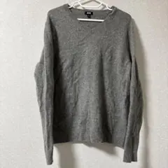 プレミアムラムVネックセーター（長袖） グレー XL