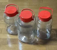 アデリア 果実酒瓶 ８L ５L ３個セット 吊り手付き ガラス保存瓶 石塚硝子のサムネイル