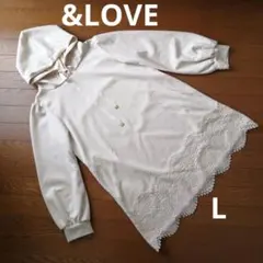 &LOVE　ハートレースのフェミニンフォルムフーディーチュニック