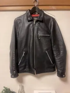 SCHOTT ブラックレザーシングルライダースジャケット