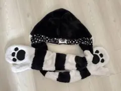 チェシャ猫デザインのファーキャップ