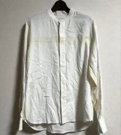 AAKU アーク　22aw レース切り替え　バンドカラーシャツ