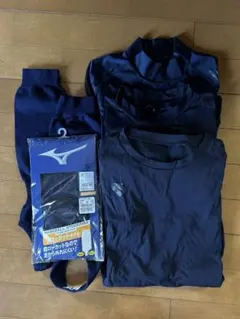 野球　子供　少年野球　ネイビー アンダー　ストッキング セット　デサント　ミズノ