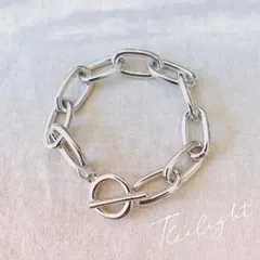 新品 送料無料　男女兼用 マンテル留め金 チェーンブレスレット　シルバー