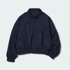 【Mサイズ完売】UNIQLO/ユニクロ/コットンショートブルゾン/ネイビー