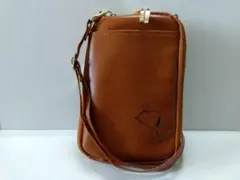 スヌーピー PEANUTS スマホショルダーバッグ ライトブラウン