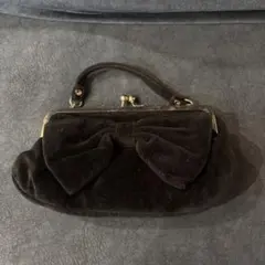 リボン付き黒パーティーバッグ