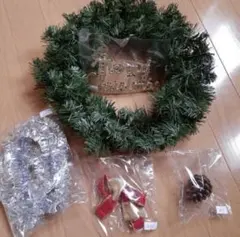 クリスマスリース飾り30cm オーナ－メントドア飾り玄関 室外室内