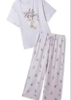 ジェラートピケ⭐︎リボンキャットルームウェア上下セット　ラスト1点