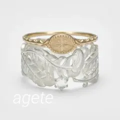 ■新品■【agete】《Limited》K10／シルバートパーズセットリング