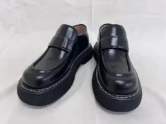 極美品❣️MIU MIU フレイムモチーフ 厚底ローファー 本革 23.5 箱付属