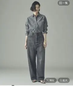 〈&RC〉ワイドルーズデニムパンツ36 ブラック