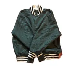 ダークグリーン ストライプ襟 スタジャン