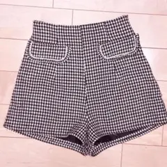 evelyn ショートパンツ 千鳥 チェック 黒 ‎白 ブラック ホワイト