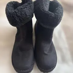 ムートンブーツ 黒 無印良品 L